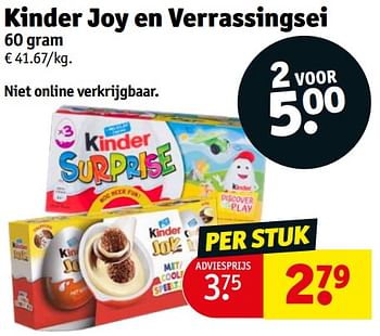 Promotions Kinder joy en verrassingsei - Kinder - Valide de 20/02/2024 à 25/02/2024 chez Kruidvat