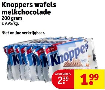 Promoties Knoppers wafels melkchocolade - Knoppers - Geldig van 20/02/2024 tot 25/02/2024 bij Kruidvat