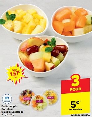 Promotions Fruits coupés carrefour - Produit Maison - Carrefour Express - Valide de 21/02/2024 à 27/02/2024 chez Carrefour Express