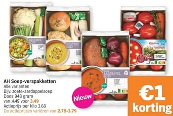 Promoties Ah soep-verspakketten - Huismerk - Albert Heijn - Geldig van 19/02/2024 tot 25/02/2024 bij Albert Heijn
