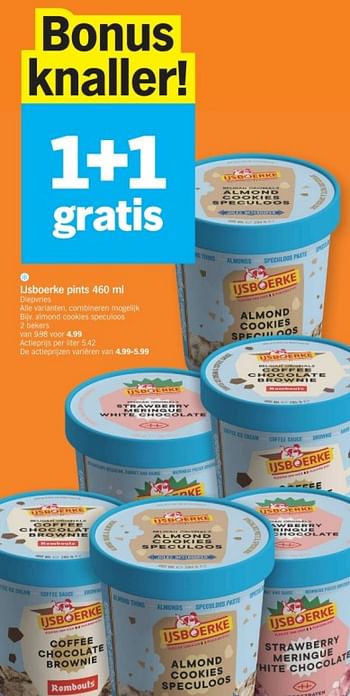 Promoties Almond cookies speculoos - Ijsboerke - Geldig van 19/02/2024 tot 25/02/2024 bij Albert Heijn