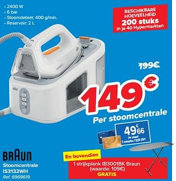 Promotions Braun stoomcentrale is3132wh - Braun - Valide de 21/02/2024 à 03/04/2024 chez Carrefour