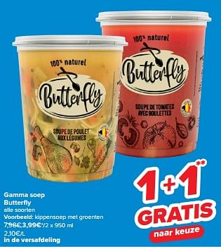 Promotions kippensoep met groenten - Butterfly - Valide de 21/02/2024 à 03/04/2024 chez Carrefour