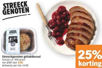 Promoties Streeckgenoten gehaktbrood - Huismerk - Albert Heijn - Geldig van 19/02/2024 tot 25/02/2024 bij Albert Heijn