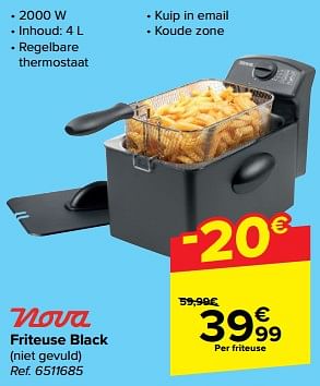 Promoties Nova friteuse black - Nova - Geldig van 21/02/2024 tot 03/04/2024 bij Carrefour