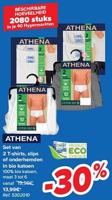 Promoties Set t-shirts athena - Athena - Geldig van 21/02/2024 tot 03/04/2024 bij Carrefour