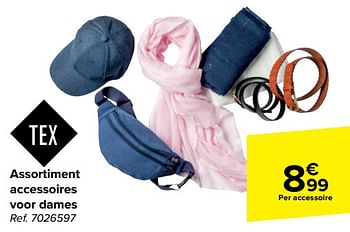 Promoties Assortiment accessoires voor dames - Tex - Geldig van 21/02/2024 tot 03/04/2024 bij Carrefour
