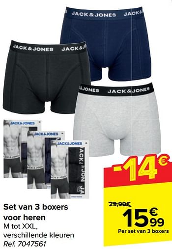 Promotions Boxers voor heren - Jack & Jones - Valide de 21/02/2024 à 03/04/2024 chez Carrefour