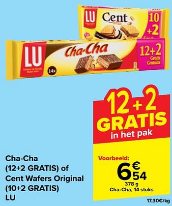 Promoties Cha-cha of Cent Wafers Original LU - Lu - Geldig van 21/02/2024 tot 03/04/2024 bij Carrefour