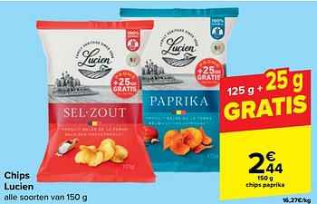 Promoties Chips paprika - Lucien Georgelin - Geldig van 21/02/2024 tot 03/04/2024 bij Carrefour