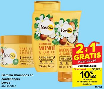 Promoties Conditioner monoï en sheaboter - Lovea - Geldig van 21/02/2024 tot 03/04/2024 bij Carrefour
