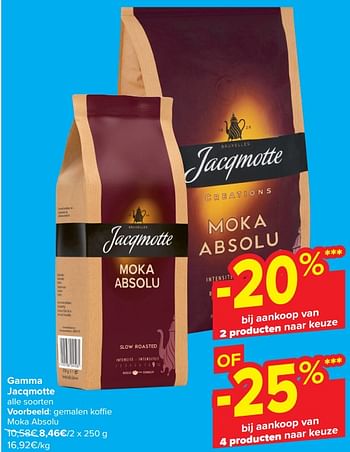 Promoties Gemalen koffie moka absolu - JACQMOTTE - Geldig van 21/02/2024 tot 03/04/2024 bij Carrefour