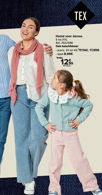 Promoties Hemd voor dames - Tex - Geldig van 21/02/2024 tot 03/04/2024 bij Carrefour