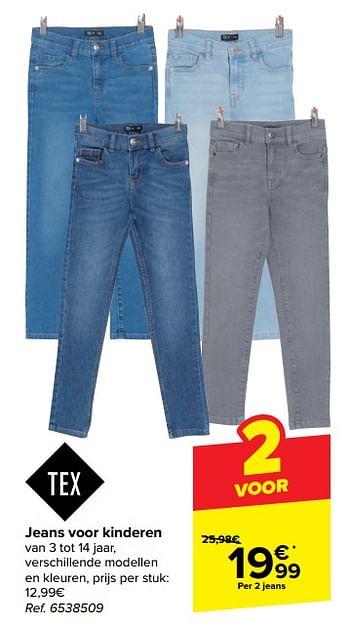 Promoties Jeans voor kinderen - Tex - Geldig van 21/02/2024 tot 03/04/2024 bij Carrefour