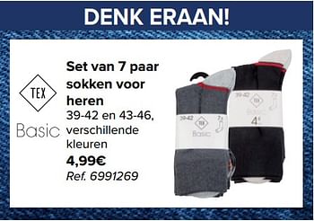 Promotions Set sokken voor heren - Tex - Valide de 21/02/2024 à 03/04/2024 chez Carrefour