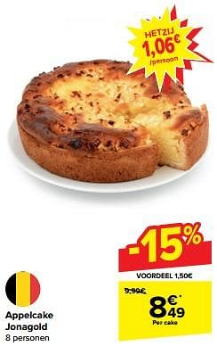 Promoties Appelcake jonagold - Huismerk - Carrefour  - Geldig van 21/02/2024 tot 03/04/2024 bij Carrefour