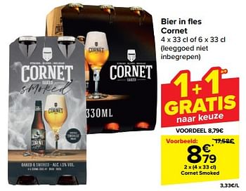 Promotions Bier in fles cornet smoked - Cornet  - Valide de 21/02/2024 à 03/04/2024 chez Carrefour