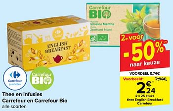 Promotions Thee english breakfast carrefour - Produit maison - Carrefour  - Valide de 21/02/2024 à 03/04/2024 chez Carrefour
