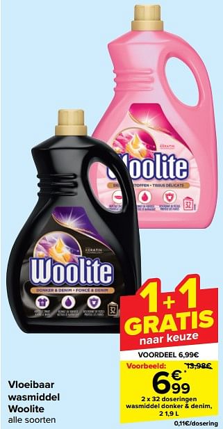 Promoties Wasmiddel donker + denim - Woolite - Geldig van 21/02/2024 tot 03/04/2024 bij Carrefour