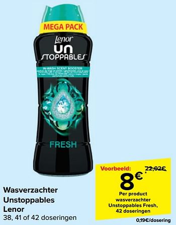 Promoties Wasverzachter unstoppables fresh - Lenor - Geldig van 21/02/2024 tot 03/04/2024 bij Carrefour