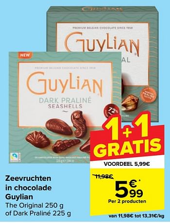 Promotions Zeevruchten in chocolade guylian - Guylian - Valide de 21/02/2024 à 03/04/2024 chez Carrefour