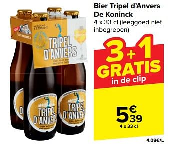 Promotions Bier tripel d’anvers de koninck - Triple D'Anvers - Valide de 21/02/2024 à 03/04/2024 chez Carrefour