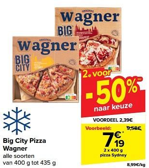 Promoties Big city pizza wagner - Original Wagner - Geldig van 21/02/2024 tot 03/04/2024 bij Carrefour