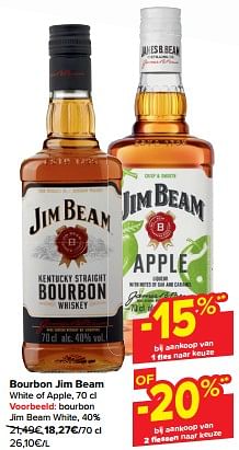 Promotions Bourbon jim beam white - Jim Beam - Valide de 21/02/2024 à 03/04/2024 chez Carrefour