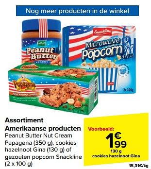 Promoties Cookies hazelnoot gina - Huismerk - Carrefour  - Geldig van 21/02/2024 tot 03/04/2024 bij Carrefour