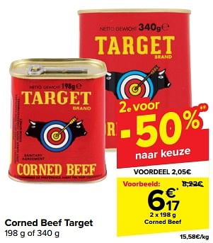 Promotions Corned beef target - Target - Valide de 21/02/2024 à 03/04/2024 chez Carrefour