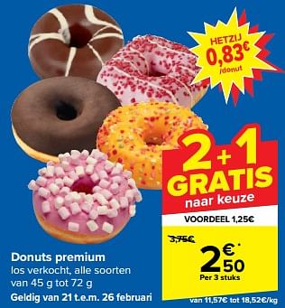 Promotions Donuts premium - Produit maison - Carrefour  - Valide de 21/02/2024 à 03/04/2024 chez Carrefour