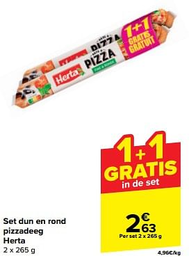 Promoties Set dun en rond pizzadeeg herta - Herta - Geldig van 21/02/2024 tot 03/04/2024 bij Carrefour