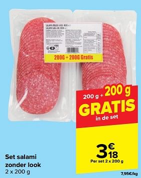 Promoties Set salami zonder look - Huismerk - Carrefour  - Geldig van 21/02/2024 tot 03/04/2024 bij Carrefour