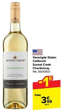 Verenigde staten californië sunset creek chardonnay Wit-Witte wijnen