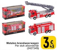 Metalen brandweerwagen-Huismerk - Cora