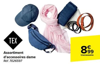 Promoties Assortiment d’accessoires dame - Tex - Geldig van 21/02/2024 tot 03/04/2024 bij Carrefour