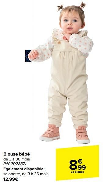 Promoties Blouse bébé - Tex Baby - Geldig van 21/02/2024 tot 03/04/2024 bij Carrefour