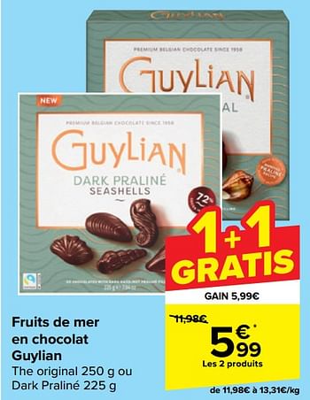 Promoties Fruits de mer en chocolat guylian - Guylian - Geldig van 21/02/2024 tot 03/04/2024 bij Carrefour
