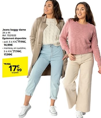 Promotions Jeans baggy dame - Produit maison - Carrefour  - Valide de 21/02/2024 à 03/04/2024 chez Carrefour