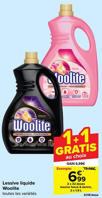 Promoties Lessive foncé + denim - Woolite - Geldig van 21/02/2024 tot 03/04/2024 bij Carrefour