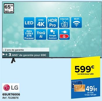 Promoties Lg led-tv 65ur76006 - LG - Geldig van 21/02/2024 tot 03/04/2024 bij Carrefour