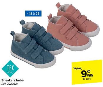 Promoties Sneakers bébé - Tex Baby - Geldig van 21/02/2024 tot 03/04/2024 bij Carrefour