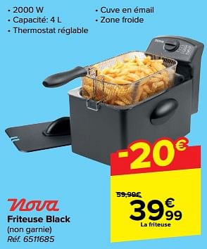 Promoties Nova friteuse black - Nova - Geldig van 21/02/2024 tot 03/04/2024 bij Carrefour