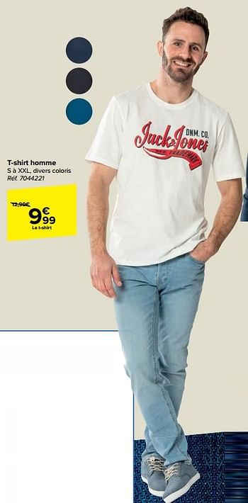 Promoties T-shirt homme - Jack & Jones - Geldig van 21/02/2024 tot 03/04/2024 bij Carrefour