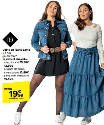 Promoties Veste en jeans dame - Tex - Geldig van 21/02/2024 tot 03/04/2024 bij Carrefour