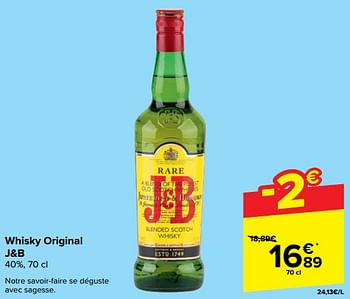 Promotions Whisky original j+b - J & B - Valide de 21/02/2024 à 03/04/2024 chez Carrefour