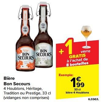 Promoties Bière 4 houblons - Bon Secours - Geldig van 21/02/2024 tot 03/04/2024 bij Carrefour