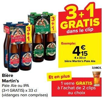 Promoties Bière martin’s pale ale - Martin's - Geldig van 21/02/2024 tot 03/04/2024 bij Carrefour