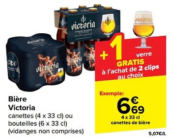 Promoties Canettes de bière - Victoria - Geldig van 21/02/2024 tot 03/04/2024 bij Carrefour