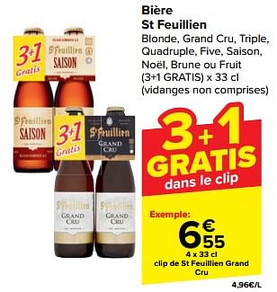 Promoties Clip de st feuillien grand cru - St Feuillien - Geldig van 21/02/2024 tot 03/04/2024 bij Carrefour